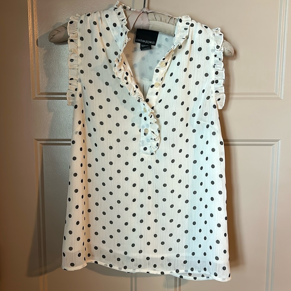 Cynthia Rowley polka dot blouse